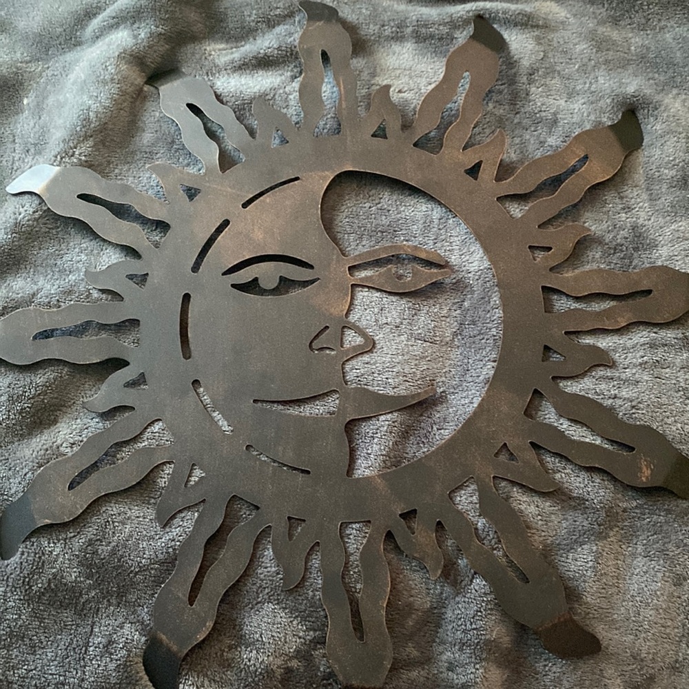 Sun and Moon metal wall decor; used but in great condition!
